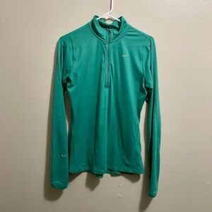Nike Teal Stand-Up Collar Quarter-Zip Top